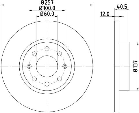 HELLA 8DD 355 114-351 - Спирачен диск vvparts.bg