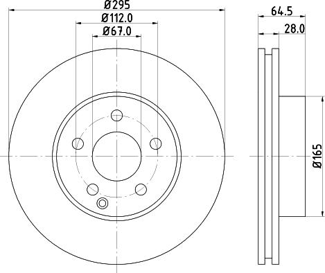 HELLA 8DD 355 123-701 - Спирачен диск vvparts.bg