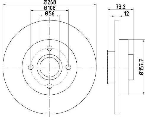 HELLA 8DD 355 114-741 - Спирачен диск vvparts.bg