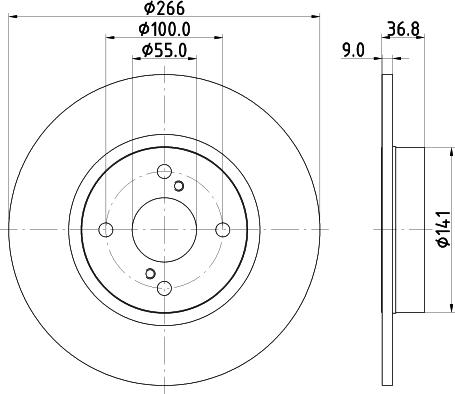 HELLA 8DD 355 114-781 - Спирачен диск vvparts.bg