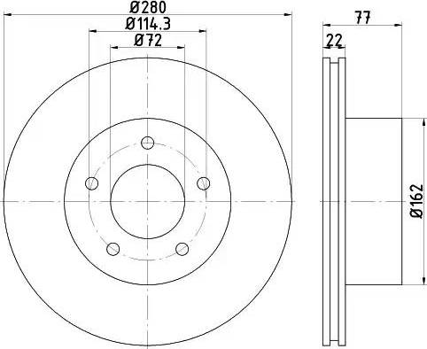 HELLA 8DD 355 115-901 - Спирачен диск vvparts.bg