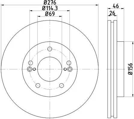 HELLA 8DD 355 115-091 - Спирачен диск vvparts.bg