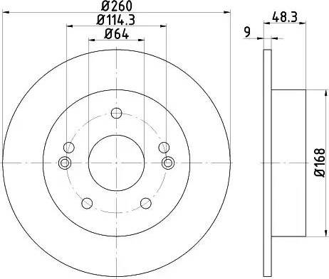 HELLA 8DD 355 115-031 - Спирачен диск vvparts.bg