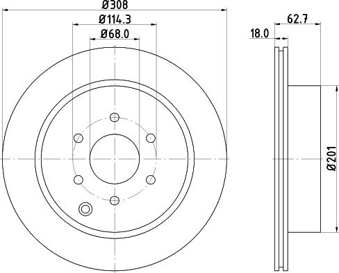 HELLA 8DD 355 115-851 - Спирачен диск vvparts.bg