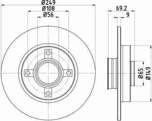 HELLA 8DD 355 116-431 - Спирачен диск vvparts.bg