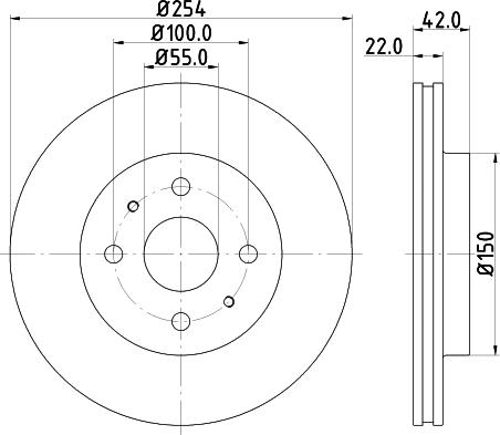 HELLA 8DD 355 116-541 - Спирачен диск vvparts.bg