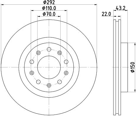 HELLA 8DD 355 116-691 - Спирачен диск vvparts.bg