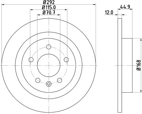 HELLA 8DD 355 116-601 - Спирачен диск vvparts.bg