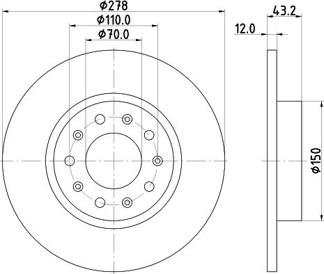 HELLA 8DD 355 116-671 - Спирачен диск vvparts.bg