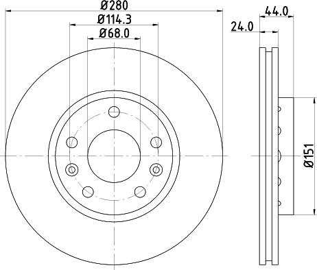 HELLA 8DD 355 124-591 - Спирачен диск vvparts.bg