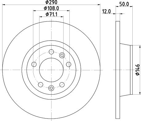 HELLA 8DD 355 116-171 - Спирачен диск vvparts.bg