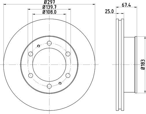 HELLA 8DD 355 134-011 - Спирачен диск vvparts.bg