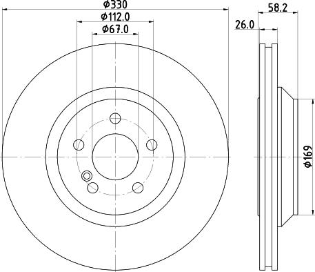 HELLA 8DD 355 116-282 - Спирачен диск vvparts.bg