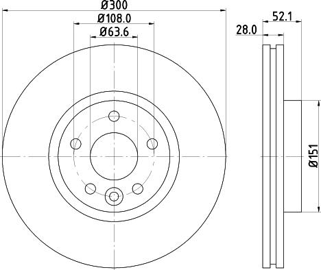 HELLA 8DD 355 116-221 - Спирачен диск vvparts.bg