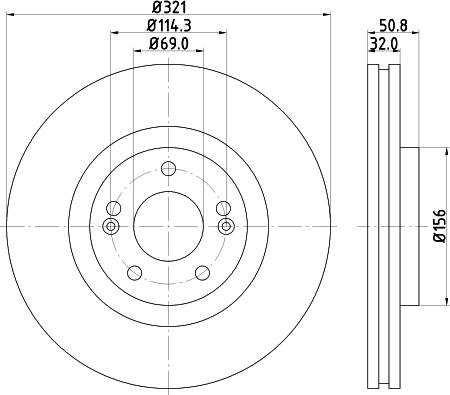 HELLA 8DD 355 116-731 - Спирачен диск vvparts.bg