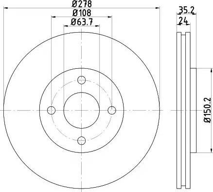 HELLA 8DD 355 110-981 - Спирачен диск vvparts.bg