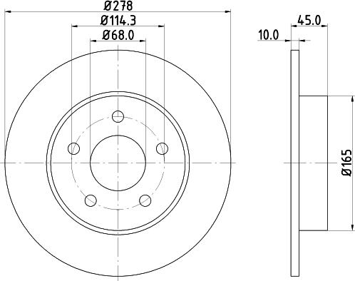 HELLA 8DD 355 110-401 - Спирачен диск vvparts.bg