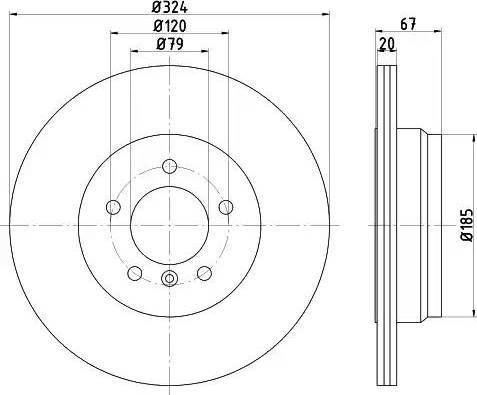 HELLA 8DD 355 122-041 - Спирачен диск vvparts.bg