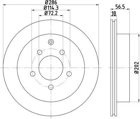 HELLA 8DD 355 110-851 - Спирачен диск vvparts.bg