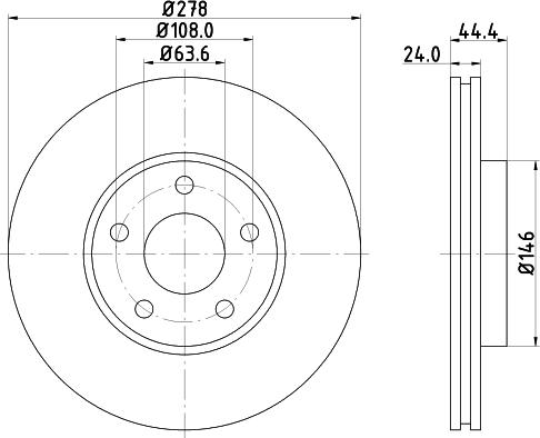 HELLA 8DD 355 110-282 - Спирачен диск vvparts.bg