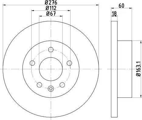 HELLA 8DD 355 110-721 - Спирачен диск vvparts.bg