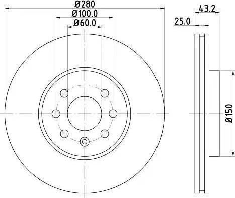 HELLA 8DD 355 110-741 - Спирачен диск vvparts.bg