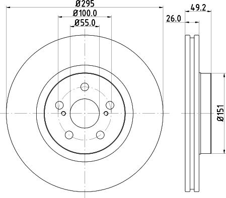 HELLA 8DD 355 111-651 - Спирачен диск vvparts.bg