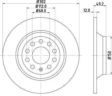 HELLA 8DD 355 122-141 - Спирачен диск vvparts.bg