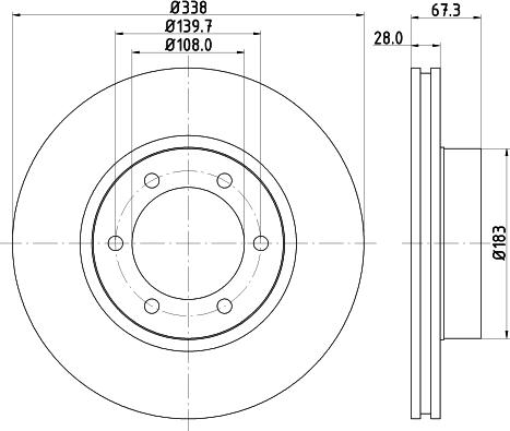 HELLA 8DD 355 111-861 - Спирачен диск vvparts.bg