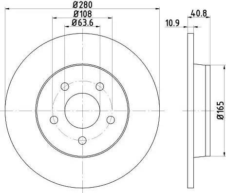 HELLA 8DD 355 111-401 - Спирачен диск vvparts.bg