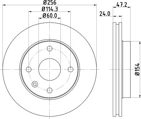 HELLA 8DD 355 111-351 - Спирачен диск vvparts.bg