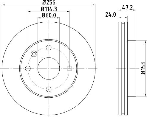 HELLA 8DD 355 134-061 - Спирачен диск vvparts.bg