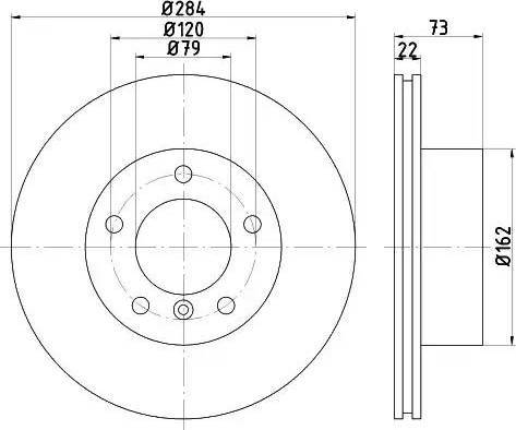 HELLA 8DD 355 111-221 - Спирачен диск vvparts.bg