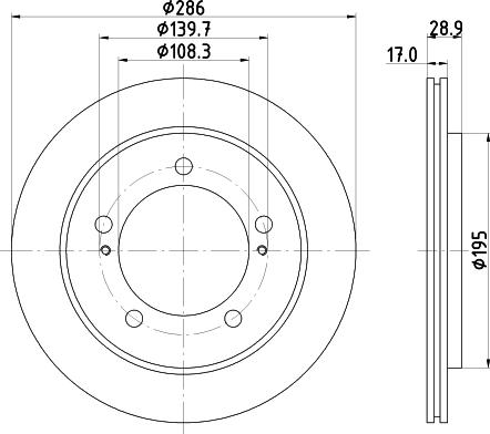 HELLA 8DD 355 111-791 - Спирачен диск vvparts.bg