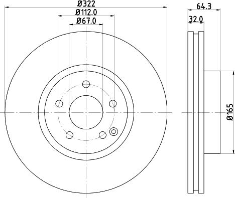 HELLA 8DD 355 118-931 - Спирачен диск vvparts.bg