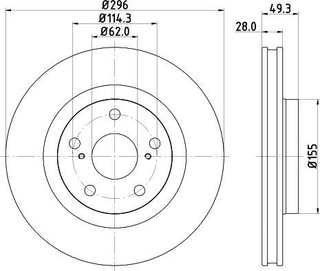 HELLA 8DD 355 118-561 - Спирачен диск vvparts.bg