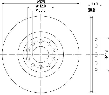 HELLA 8DD 355 118-611 - Спирачен диск vvparts.bg