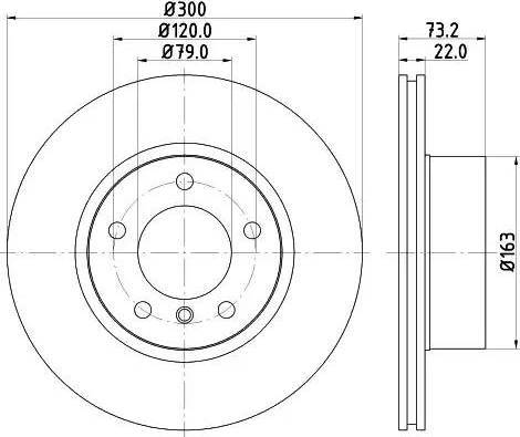 HELLA 8DD 355 121-551 - Спирачен диск vvparts.bg