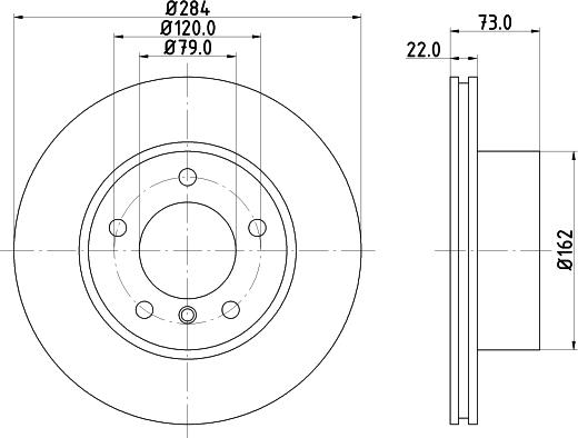 HELLA 8DD 355 118-031 - Спирачен диск vvparts.bg