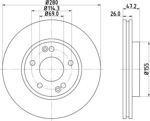 HELLA 8DD 355 118-151 - Спирачен диск vvparts.bg