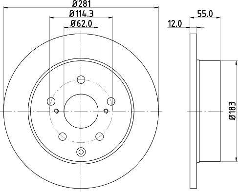 HELLA 8DD 355 118-881 - Спирачен диск vvparts.bg