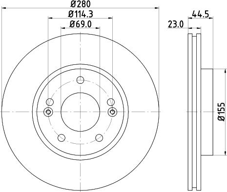 HELLA 8DD 355 131-361 - Спирачен диск vvparts.bg