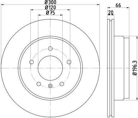 HELLA 8DD 355 122-161 - Спирачен диск vvparts.bg