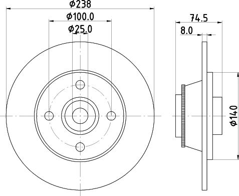 HELLA 8DD 355 113-441 - Спирачен диск vvparts.bg