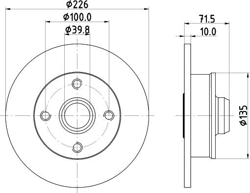 HELLA 8DD 355 113-461 - Спирачен диск vvparts.bg