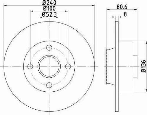 HELLA 8DD 355 113-481 - Спирачен диск vvparts.bg