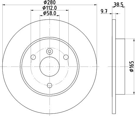 HELLA 8DD 355 113-562 - Спирачен диск vvparts.bg