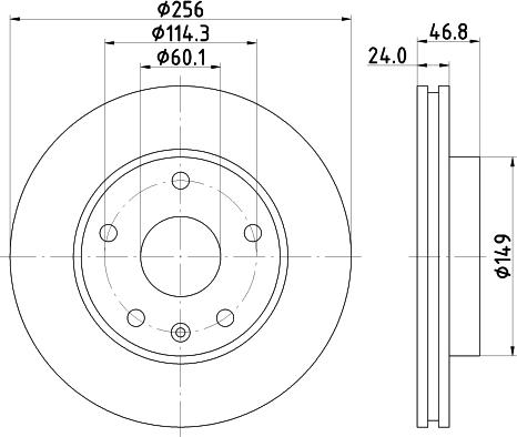 HELLA 8DD 355 113-571 - Спирачен диск vvparts.bg