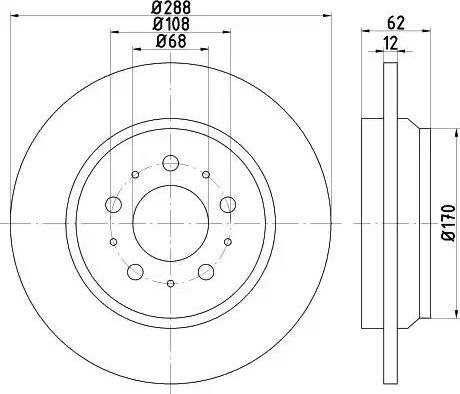 HELLA 8DD 355 113-021 - Спирачен диск vvparts.bg