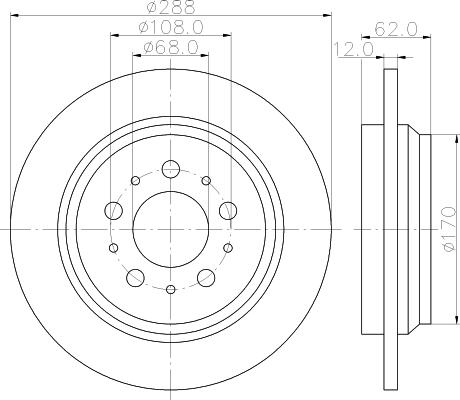 HELLA 8DD 355 113-022 - Спирачен диск vvparts.bg